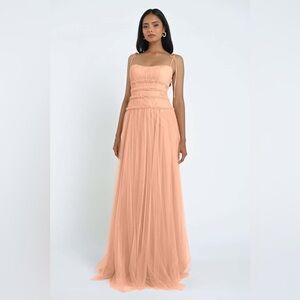 JENNY YOO Berkley Bridesmaid Dress in Peach Bellini Size 16